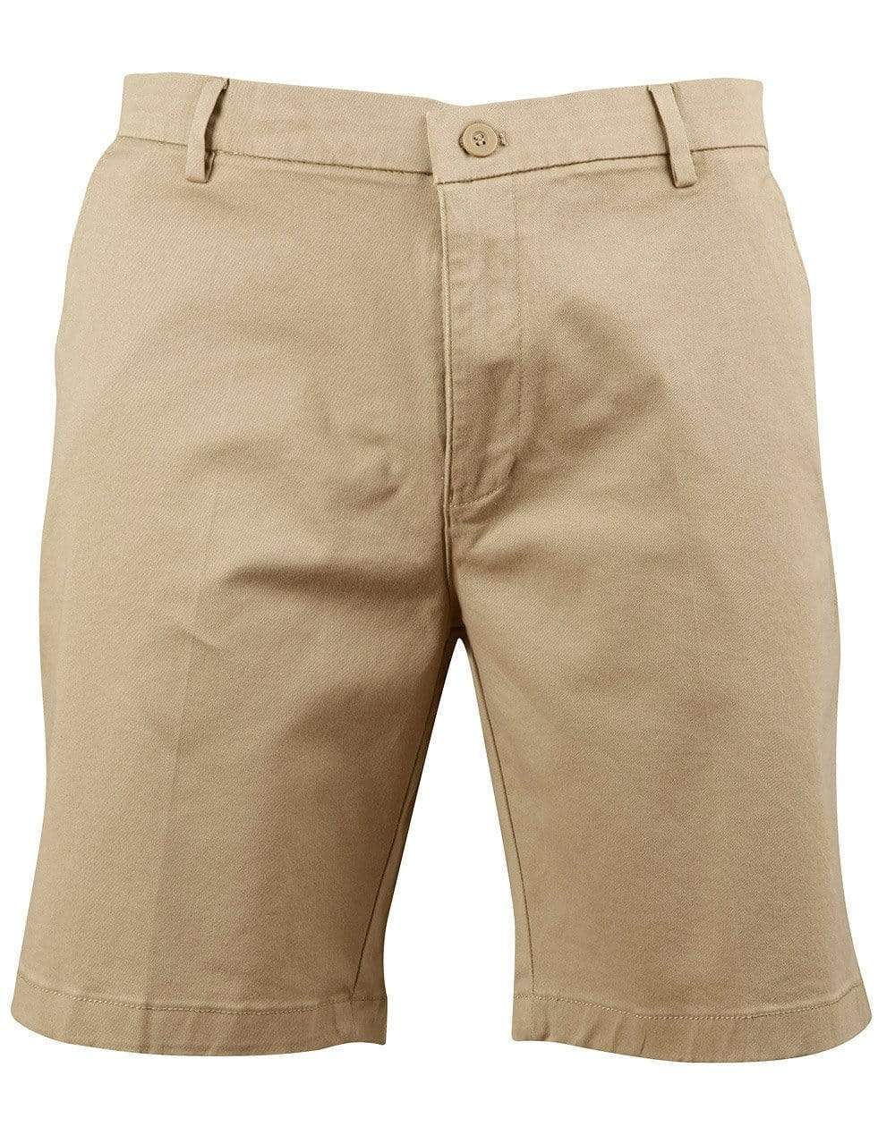 Winning Spirit Mens Slimfit Boston Chino Shorts M9381 Active Wear Winning Spirit Stone 72